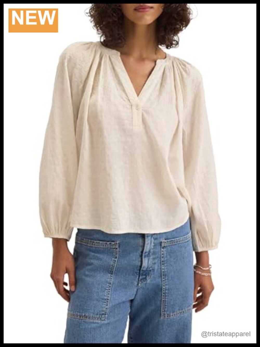 Velvet Graham Spencer Women's Carina Tonal Stitch Embroidery Blouse Top Cotton